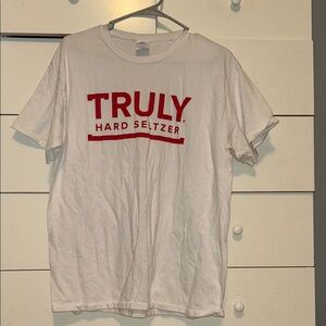 TRULY Red and White Graphic Tee